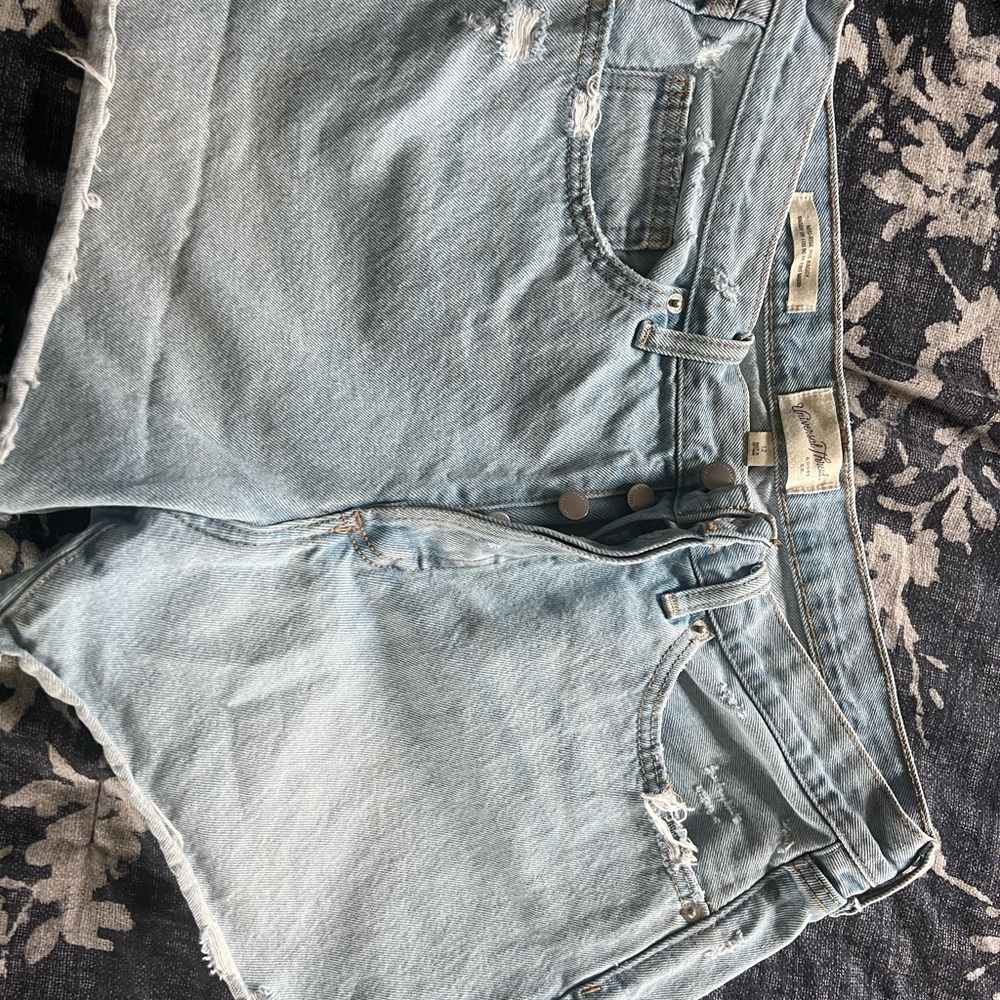 Light Blue Distressed Women's Cut off Jean Shorts